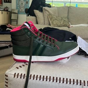 Gucci high top green and pink men’s sneakers. Great condition. Great shoes.